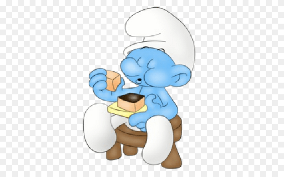 Baby Smurf Eating Sweets Images, Indoors, Bathroom, Room, Toilet Png Image