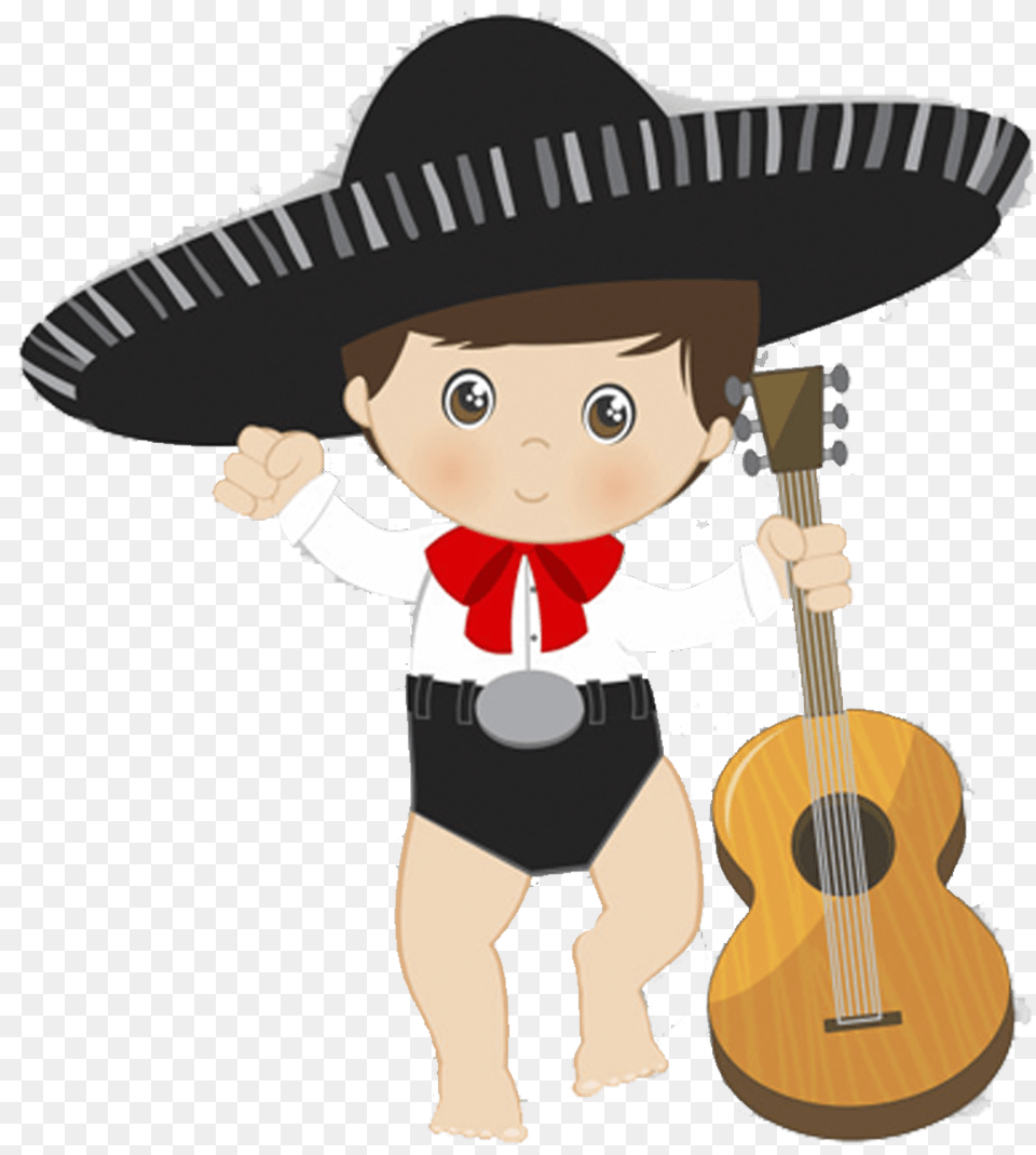 Baby Sticker Baby Mariachi, Clothing, Hat, Person, Guitar Free Transparent Png