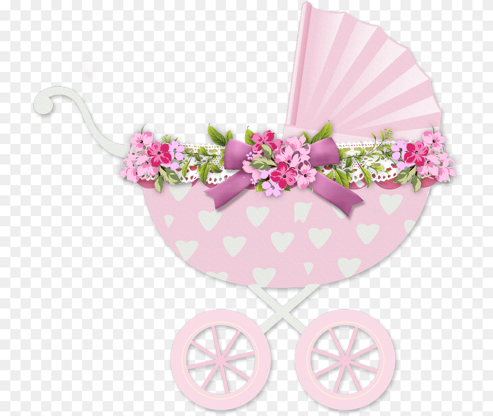 Baby Stroller Baby Pink Baptism Clipart, Machine, Wheel, Bed, Furniture Free Png