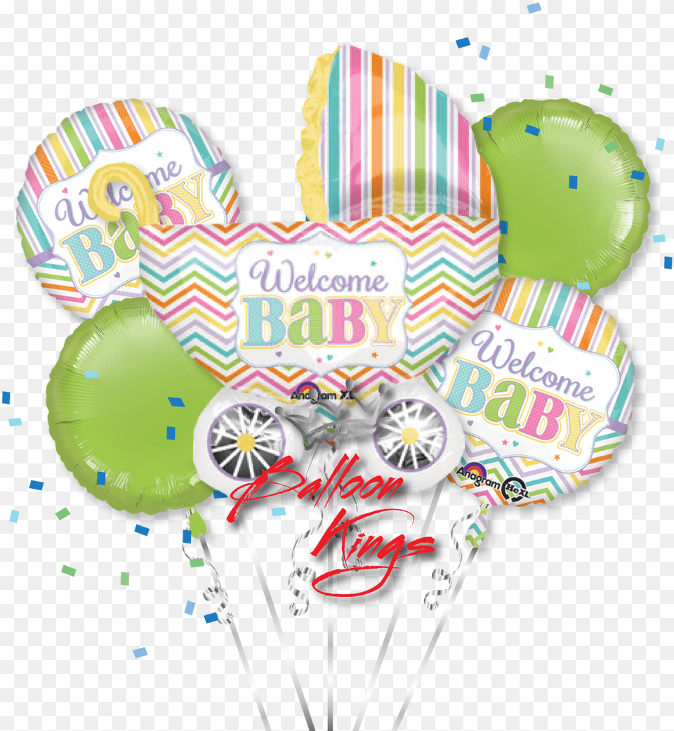 Baby Stroller Brights Bouquet, Balloon Free Transparent Png