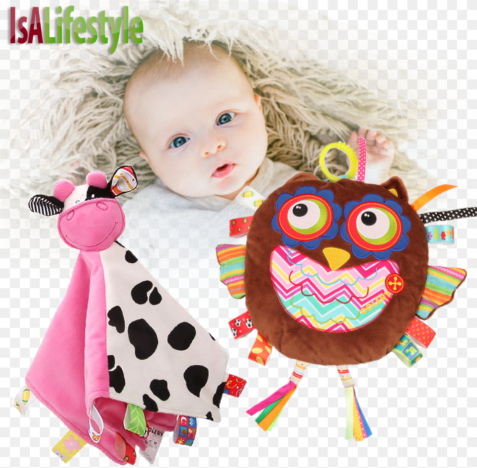 Baby Toy Super Soft Calm Wipes Placate Towel Rattle Toys Doll, Head, Face, Person, Photography Free Png Download