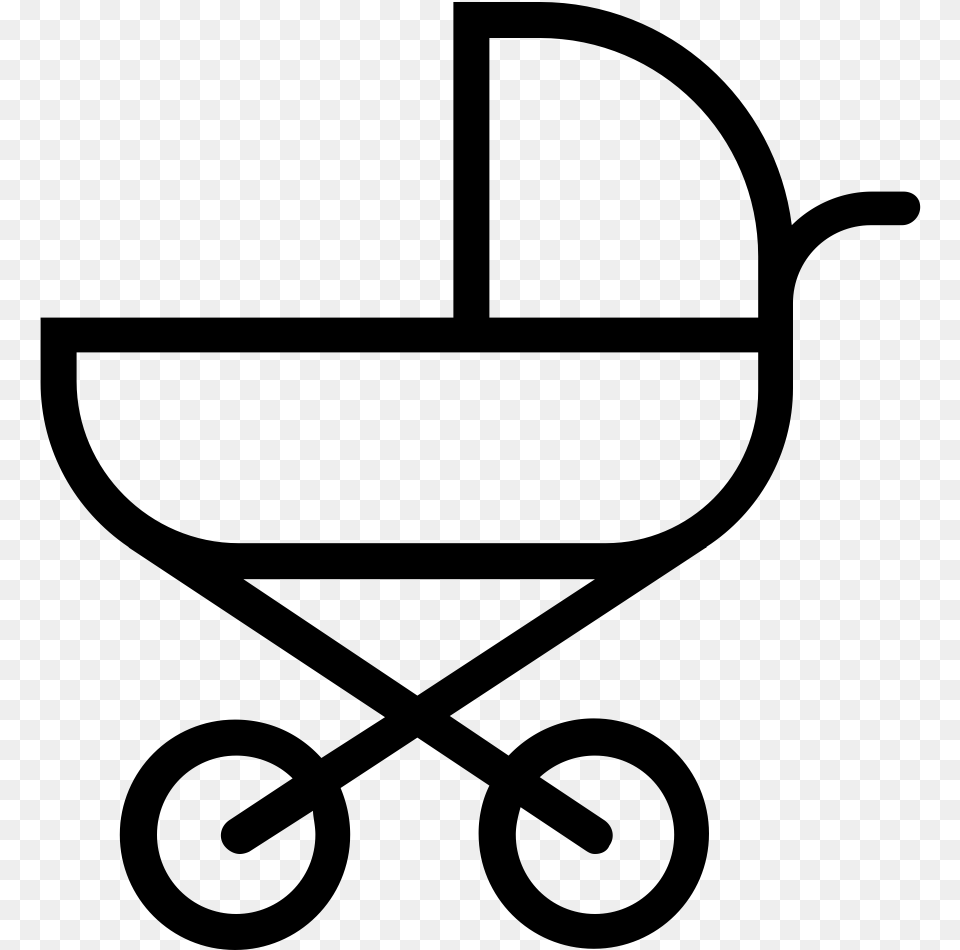 Baby Transport Clipart Trolley With Baby Icon, Gray Png