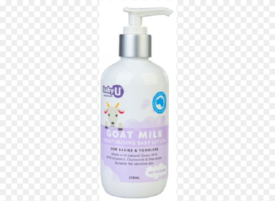 Baby U Goat Milk Moisturising Baby Lotion, Bottle, Shaker, Cosmetics Png Image