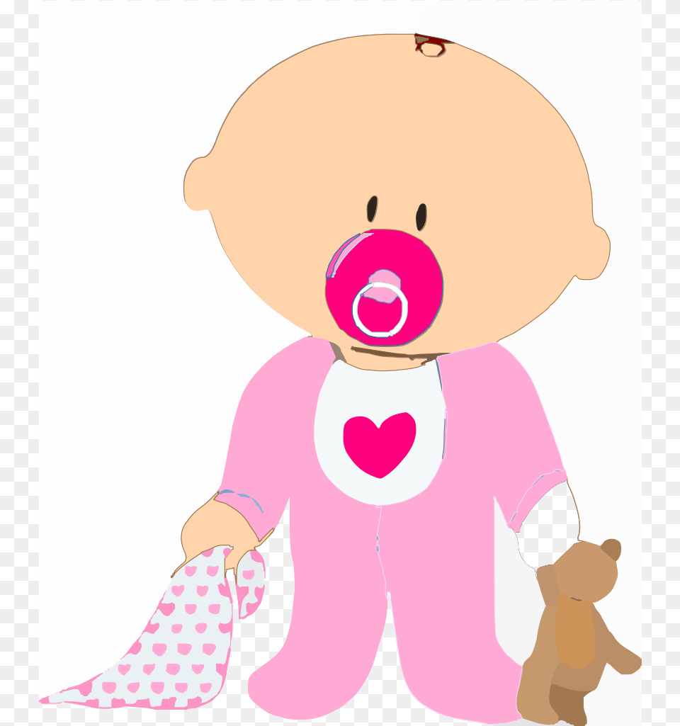 Baby With Pacifier Clip Art, Person, Toy Png