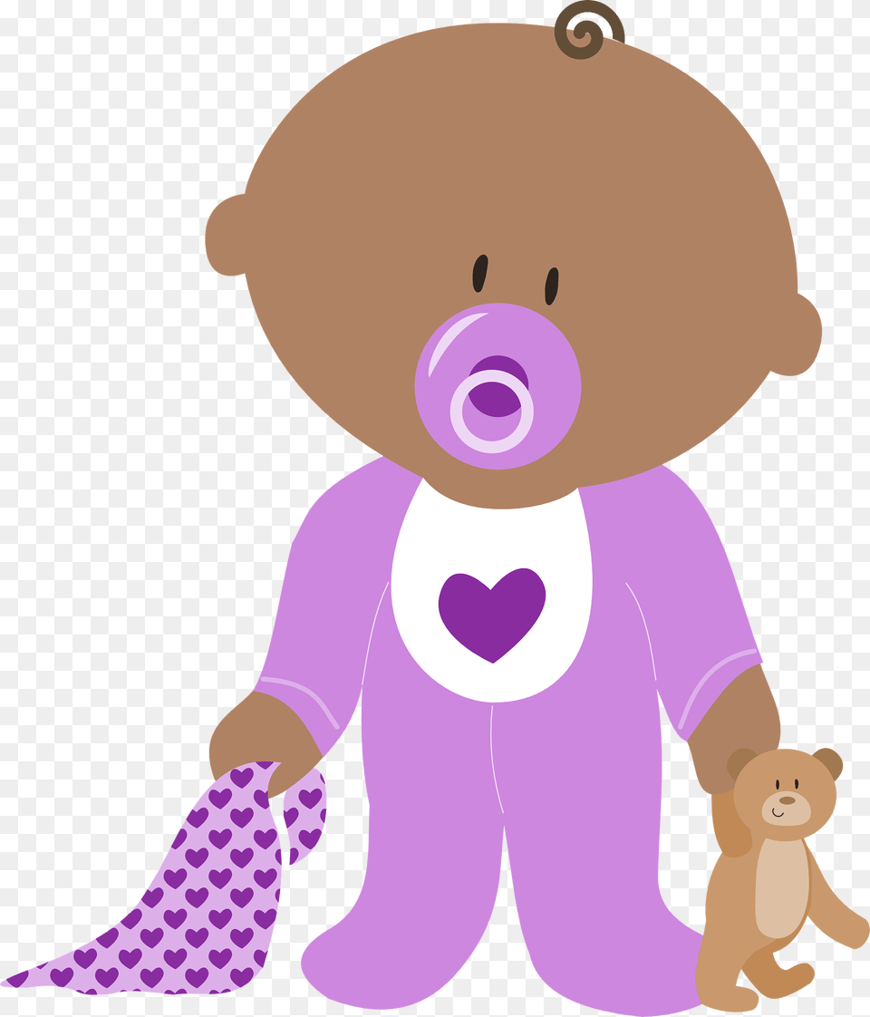 Baby With Teddy Bear Clipart, Purple, Animal, Mammal, Wildlife Png