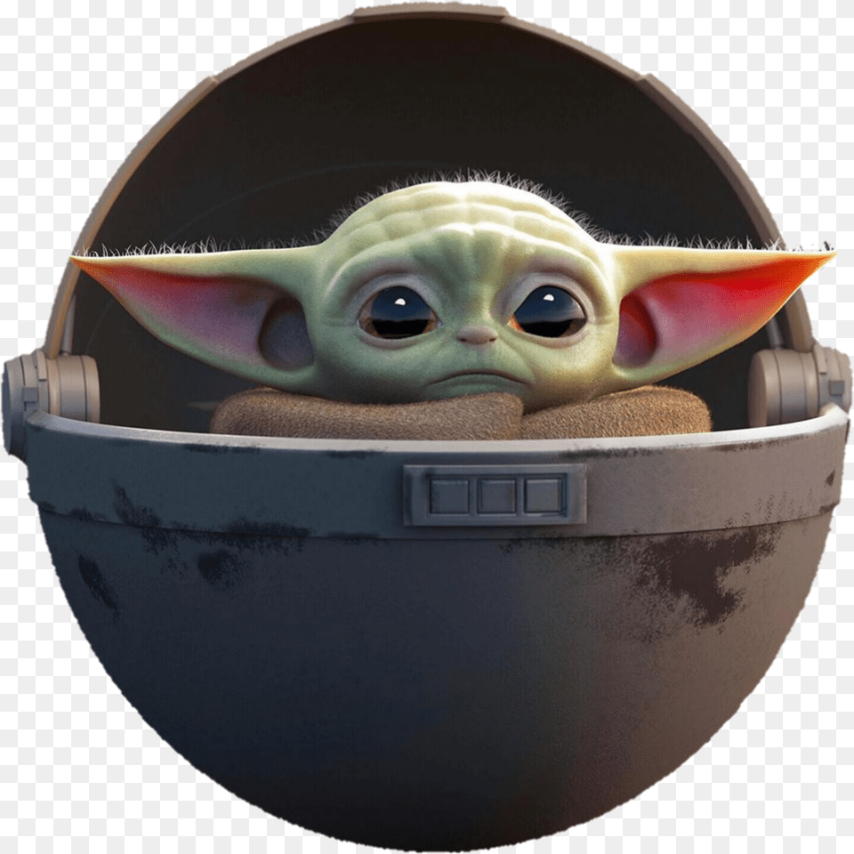 Baby Yoda Art 3d Cute Baby Yoda In Pod, Switch, Electrical Device, Face, Head Free Transparent Png