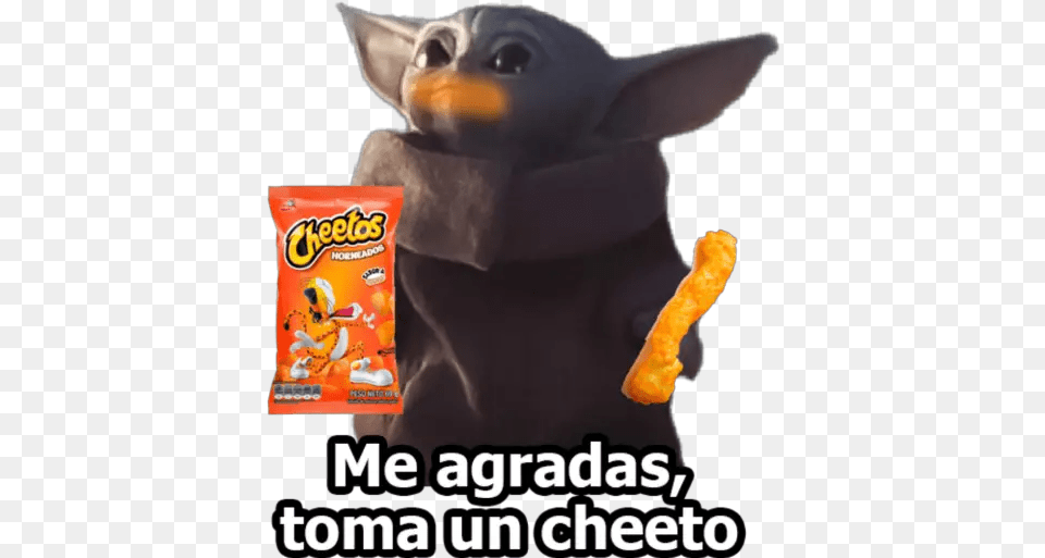 Baby Yoda Cheetos Stickers For Whatsapp Animal Figure, Food, Snack, Canine, Dog Png Image