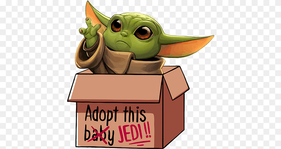 Baby Yoda In A Box, Cardboard, Carton, Animal, Fish Free Png