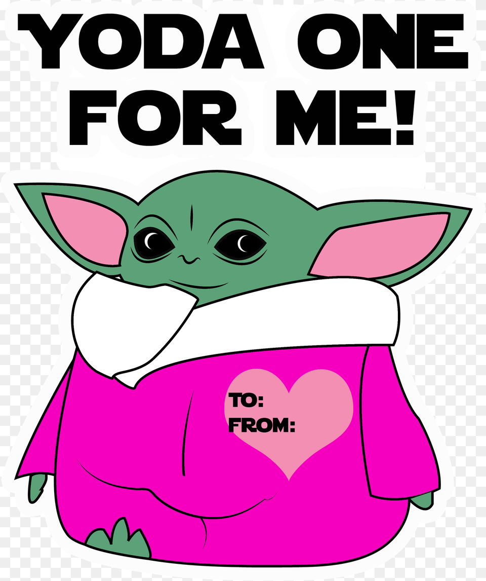 Baby Yoda One For Me Clipart Valentines Day Baby Yoda, Book, Publication, Person, Comics Free Transparent Png