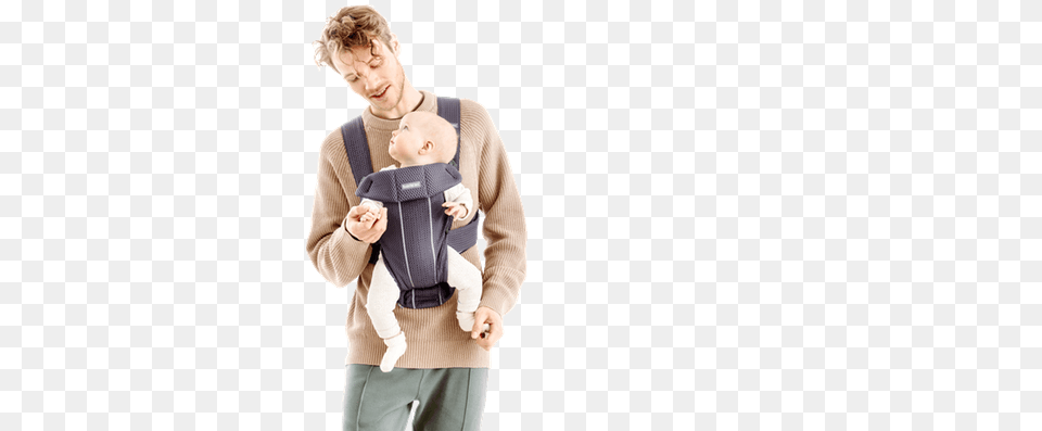 Babybjorn Baby Carrier Mini Babycarrier Mini Vintage Indigo Cotton, Person, Sweater, Knitwear, Clothing Png Image
