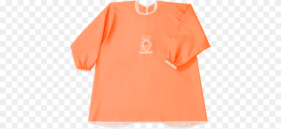 Babybjorn Eat Amp Play Smock Babybjorn Long Sleeve Bib Orange, Clothing, Shirt, T-shirt Png Image