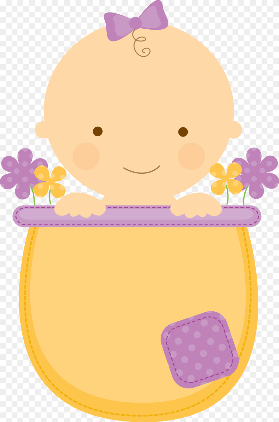 Babyinflowerpot Purple Baby Girl Clipart, People, Person Free Png Download