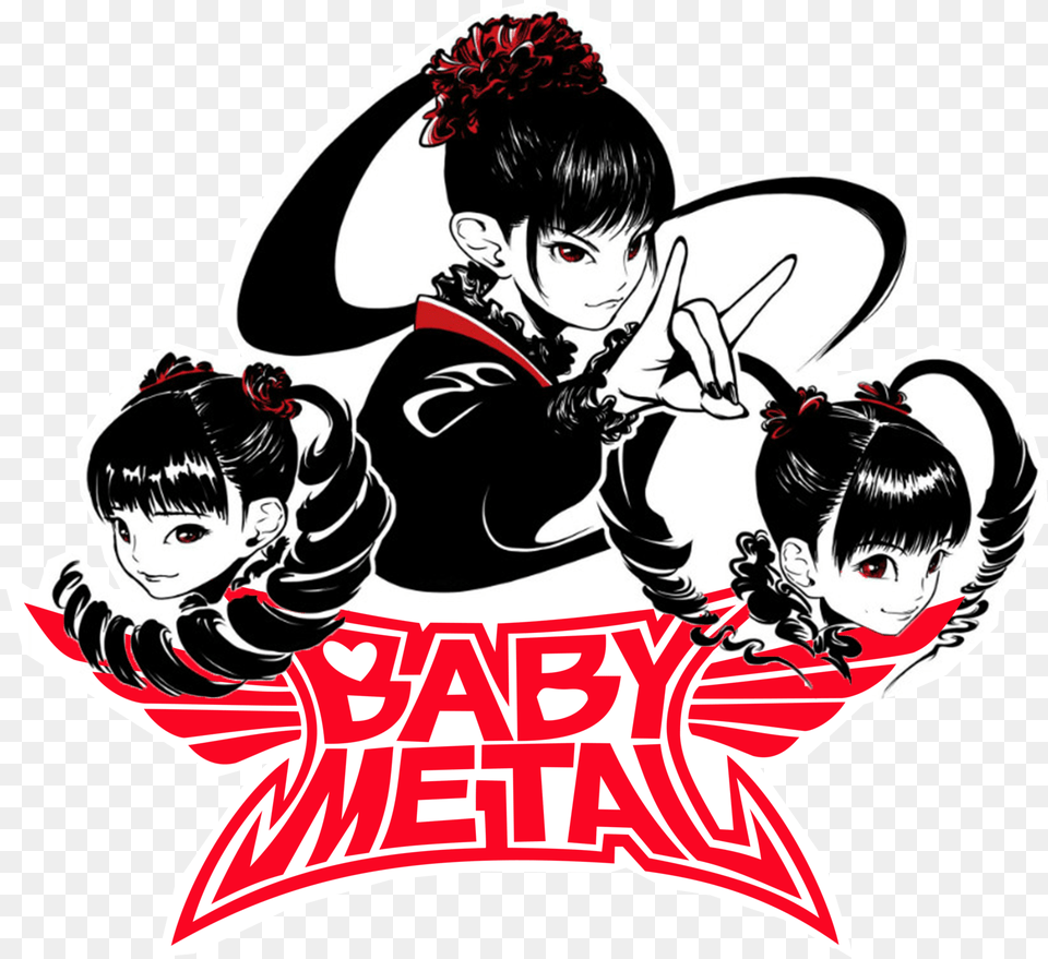 Babymetal Car Window Decal Sticker Anime Baby Metal Band T Shirts, Book, Comics, Publication, Person Free Png