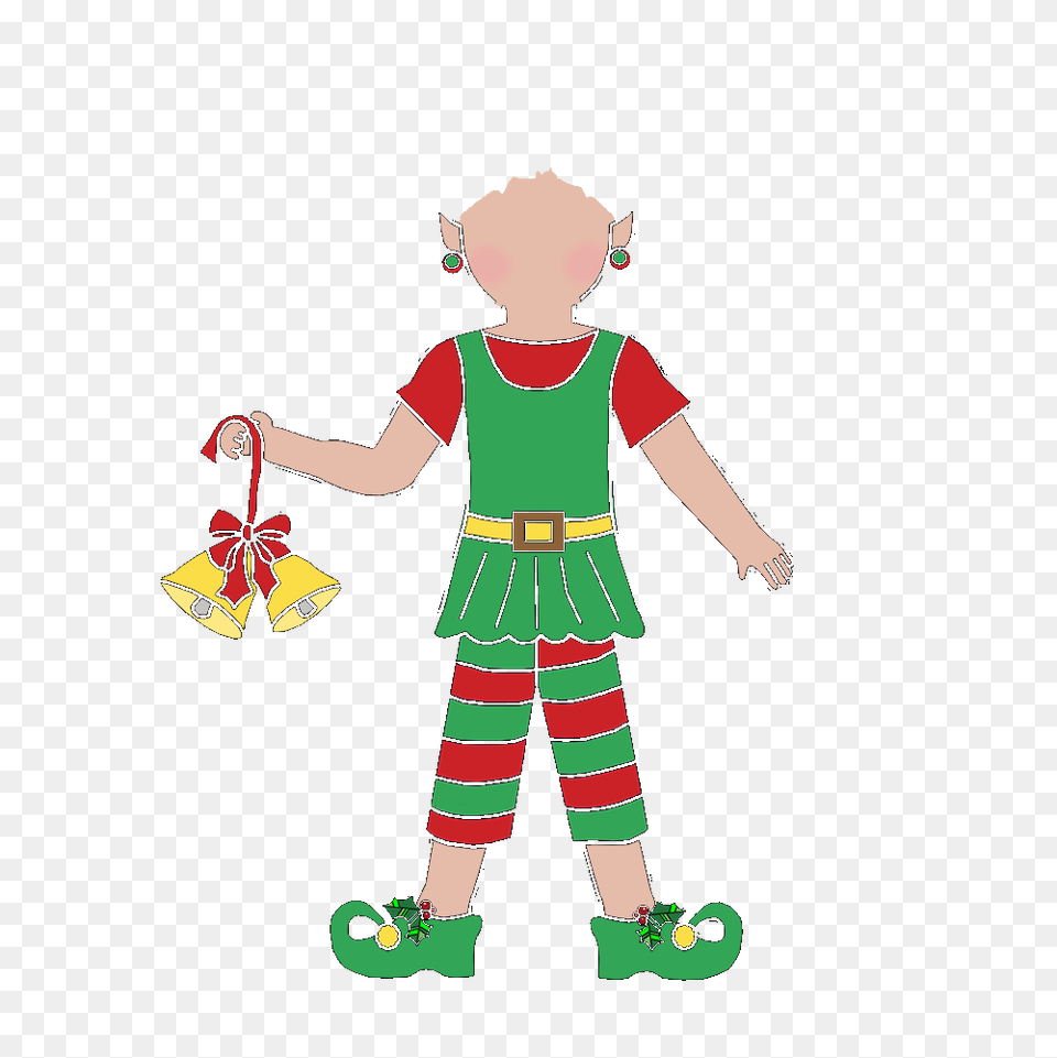 Babys First Christmas Clipart Girl Elf, Baby, Person, Clothing, Footwear Free Transparent Png
