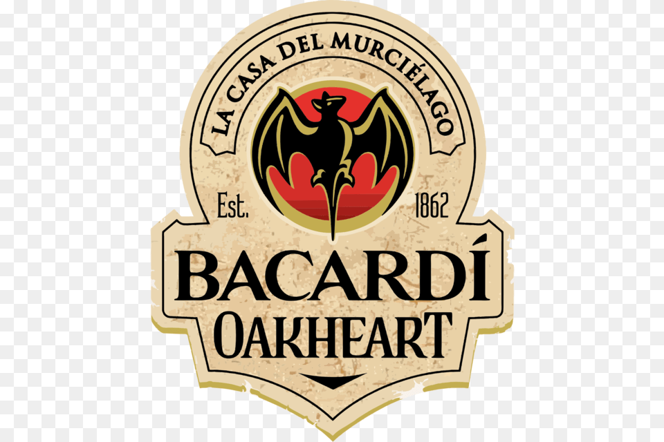 Bacardi Oakheart Spiced Rum Spirit Drink 15l Rum Spirit, Badge, Logo, Symbol Free Transparent Png