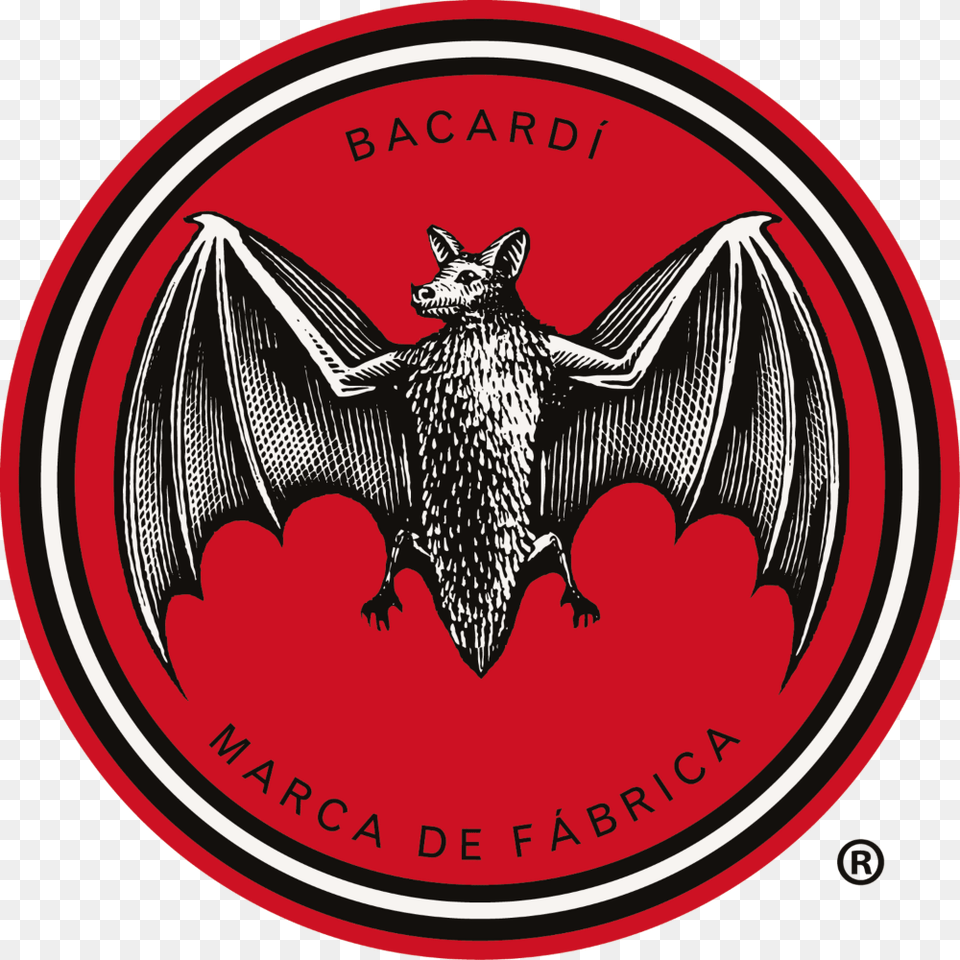 Bacardi Single Bat Cmyk Bacardi Logo, Emblem, Symbol, Animal, Wildlife Free Png