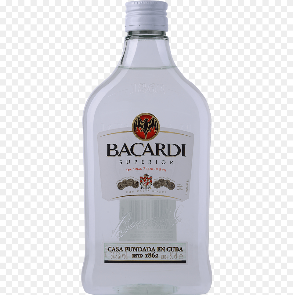 Bacardi Superior Rum 50cl Bacardi, Alcohol, Beverage, Liquor, Gin Png Image