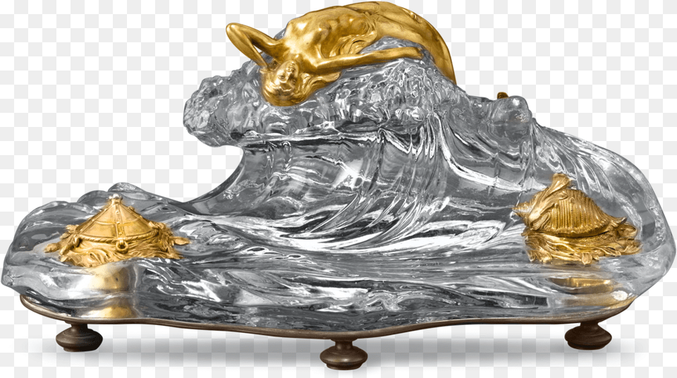 Baccarat Crystal Nautical Inkwell, Bronze, Figurine, Treasure, Silver Free Png