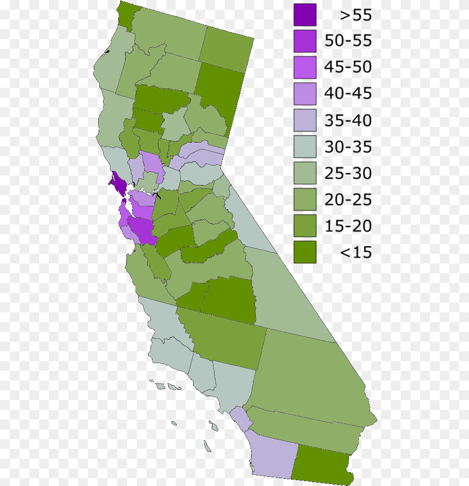 Bachelor Degree And Higher In Ca Map, Chart, Plot, Atlas, Diagram Free Png Download