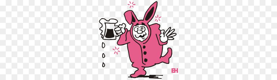 Bachelor Party In A Pink Bunny Suit Two Colors, Animal, Mammal, Art, Rabbit Png Image