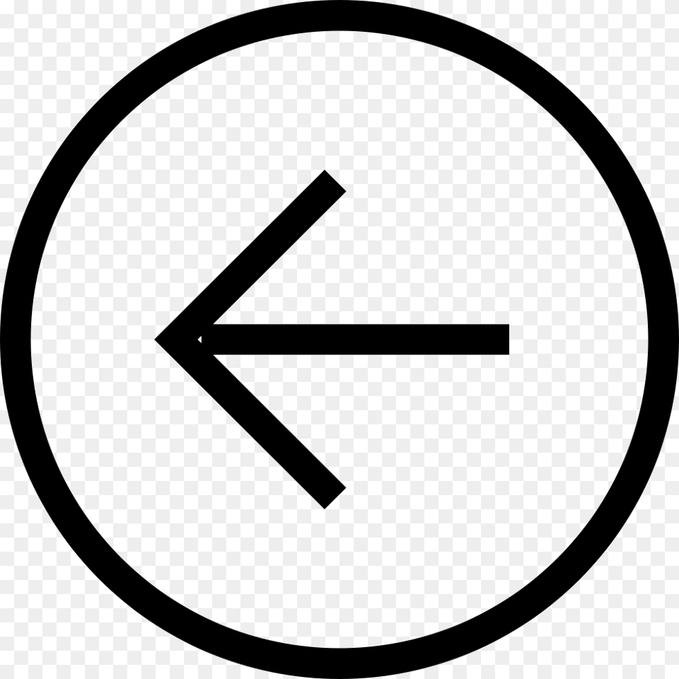 Back Button Circular Left Arrow Symbol Long Arrow Icon, Sign, Road Sign Png Image