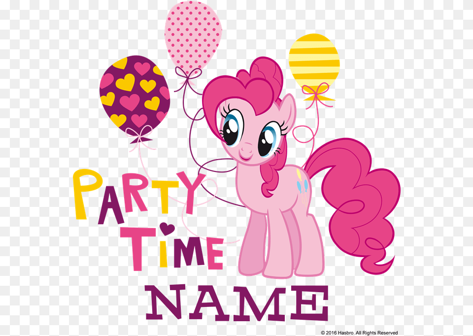 Back Design Mlp Pinkie Pie Party Time, Balloon, Advertisement, Purple, Baby Free Png