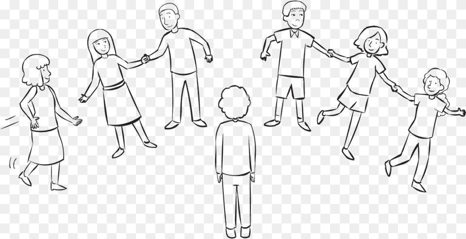 Back Group Of People Holding Hands And Moving Quickly Line Art, Person, Adult, Man, Male Free Png