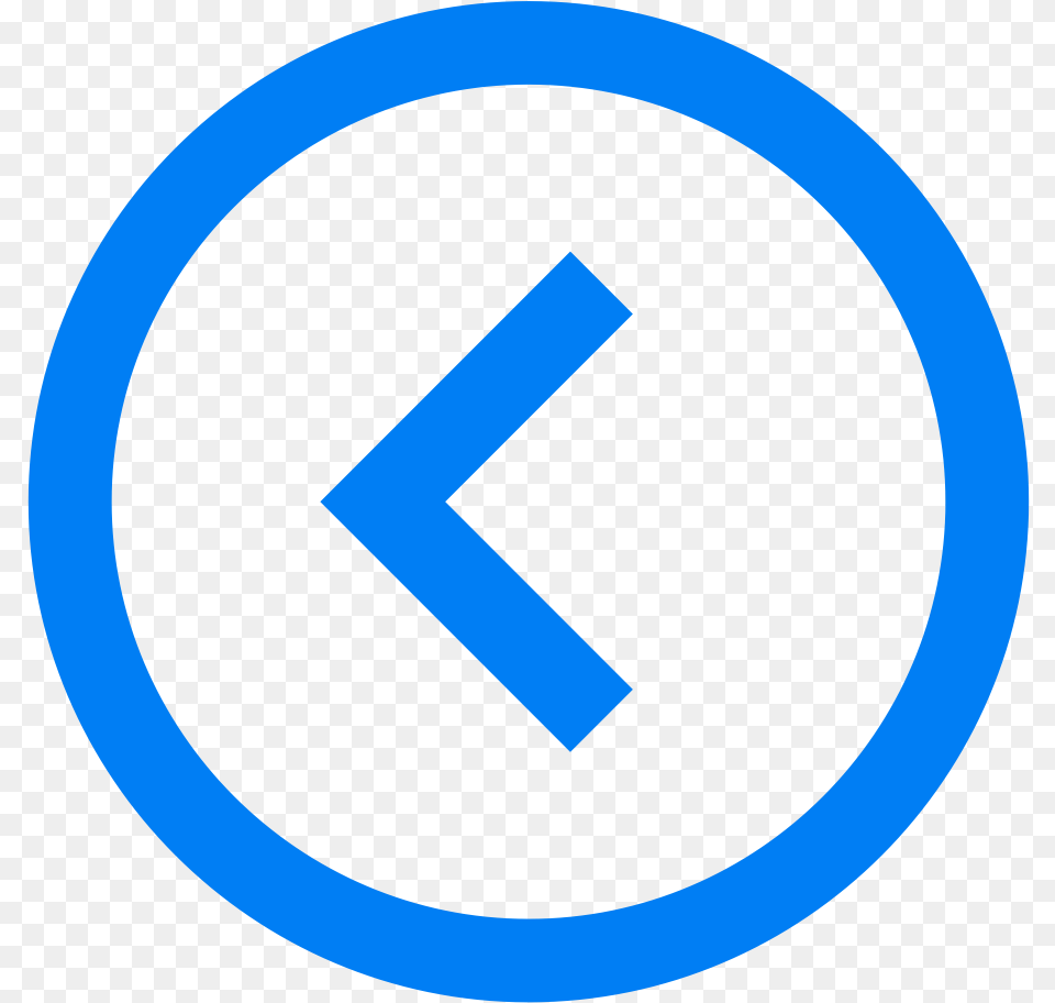 Back Icon Blue 3 In Circle, Sign, Symbol, Disk, Road Sign Png