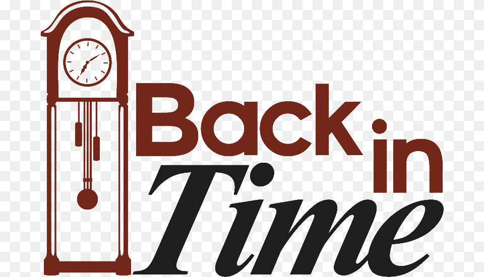 Back In Time Logo Quartz Clock, Maroon Png Image