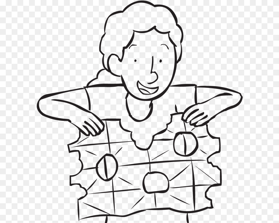 Back Person Unfolding Sheet Of Paper Which Has Holes Cartoon, Stencil, Art, Baby, Face Png Image