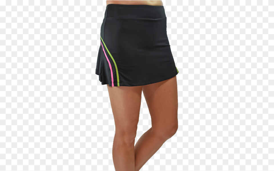 Back Ruffle Tennis Skirt Black Skirt, Clothing, Miniskirt, Adult, Female Free Png
