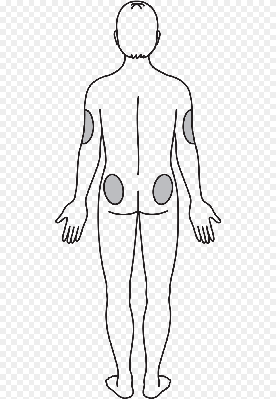 Back Side Appropriate Injection Sites Line Art, Silhouette, Adult, Male, Man Free Transparent Png