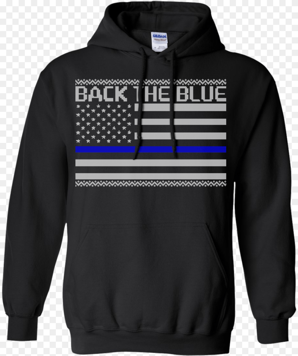 Back The Blue Thin Blue Line American Flag Police Officer Fortnite Merch Straight Outta Pleasant Park, Clothing, Hood, Hoodie, Knitwear Free Png Download