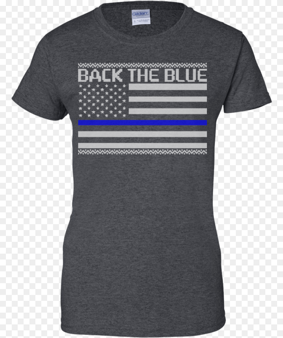 Back The Blue Thin Blue Line American Flag Police Officer T Shirt, Clothing, T-shirt, Adult, Male Free Png Download