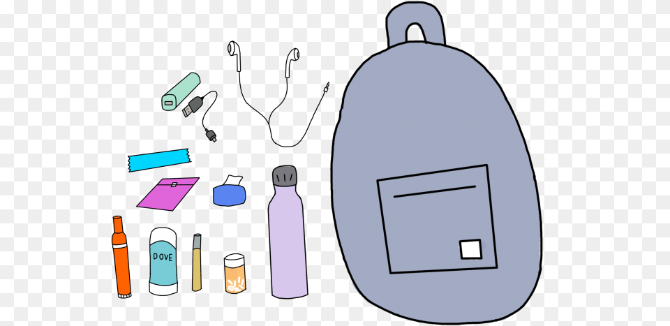 Back To School Backpack Necessities Illustration, Bag Free Transparent Png