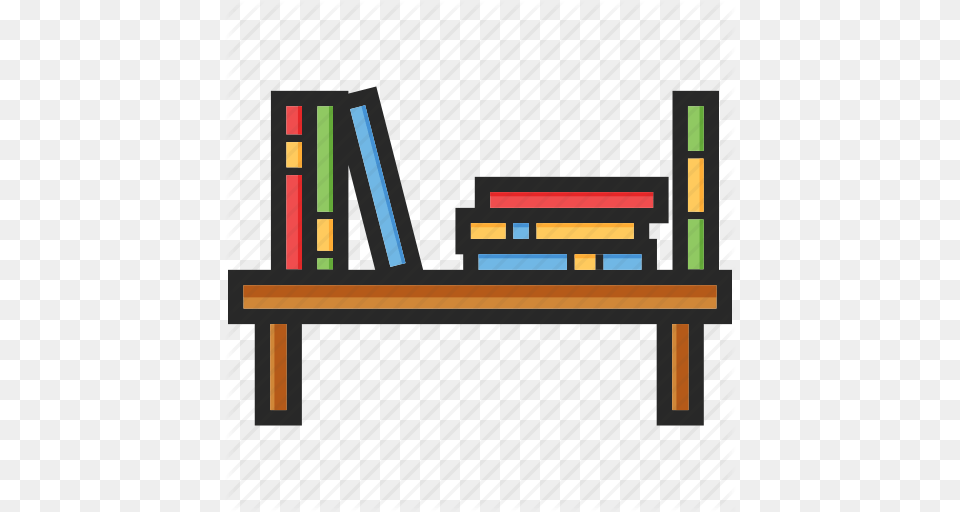 Back To School Books Bookshelf Study Icon, Furniture, Bench, Scoreboard, Bookcase Free Png Download