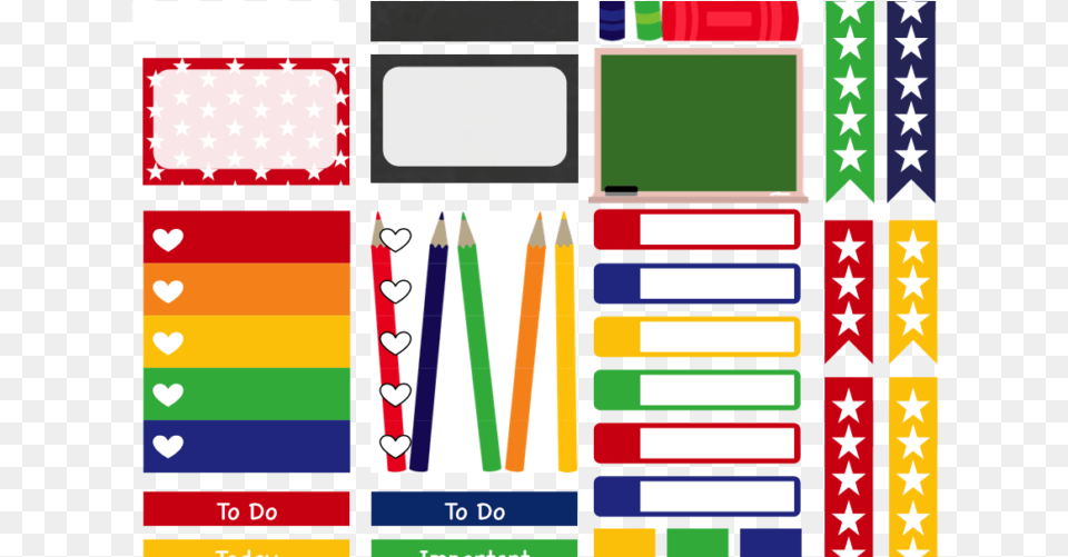 Back To School Printable Erin Condren Stickerspla Graphic Design, Pencil Free Png