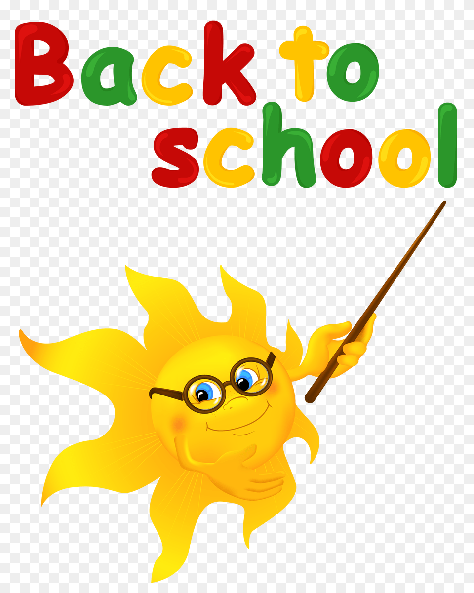 Back To School With Sun Clipart, Leaf, Plant, Text, Animal Png Image