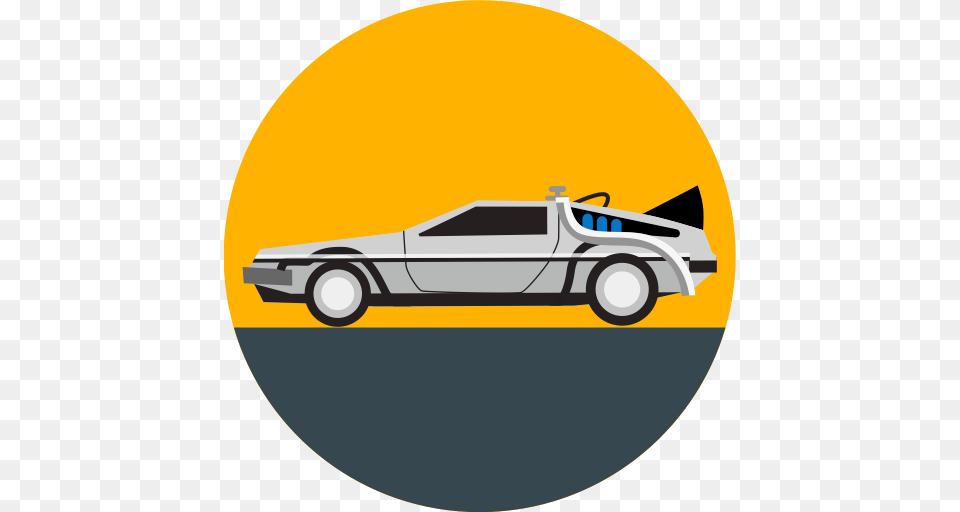 Back To The Future Car Delorean Future Transport, Wheel, Machine, Vehicle, Transportation Png