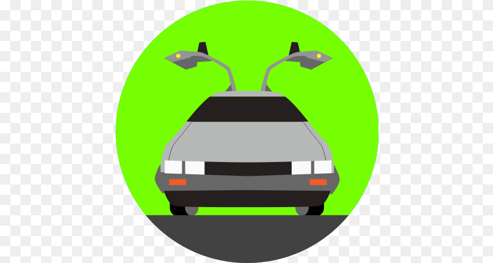 Back To The Future Car Delorean Transport Back To The Future Icon, Wheel, Machine, Tool, Plant Png Image