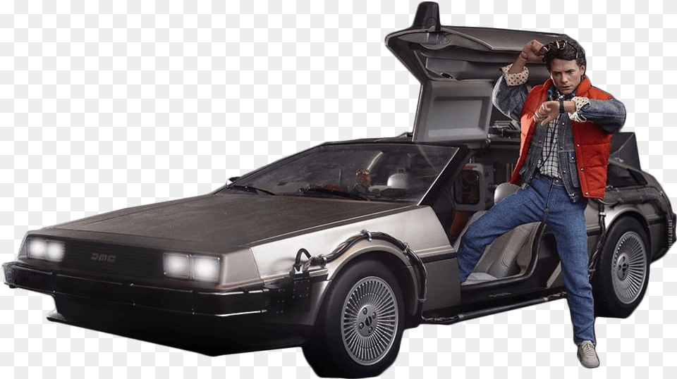 Back To The Future Car U0026 Clipart Delorean Back To The Future Michael J Fox, Adult, Person, Man, Male Free Png Download