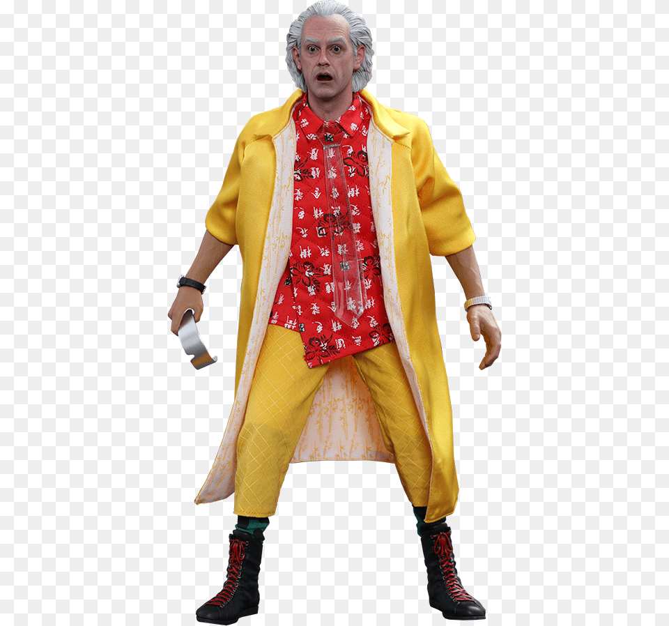 Back To The Future High Quality Image Back To The Future 2 Dr Emmett Brown Action Figure, Person, Clothing, Coat, Lady Free Png