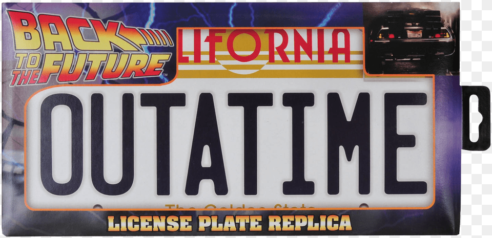 Back To The Future Outatime License Plate Replica Back To The Future License, License Plate, Transportation, Vehicle, Car Free Transparent Png