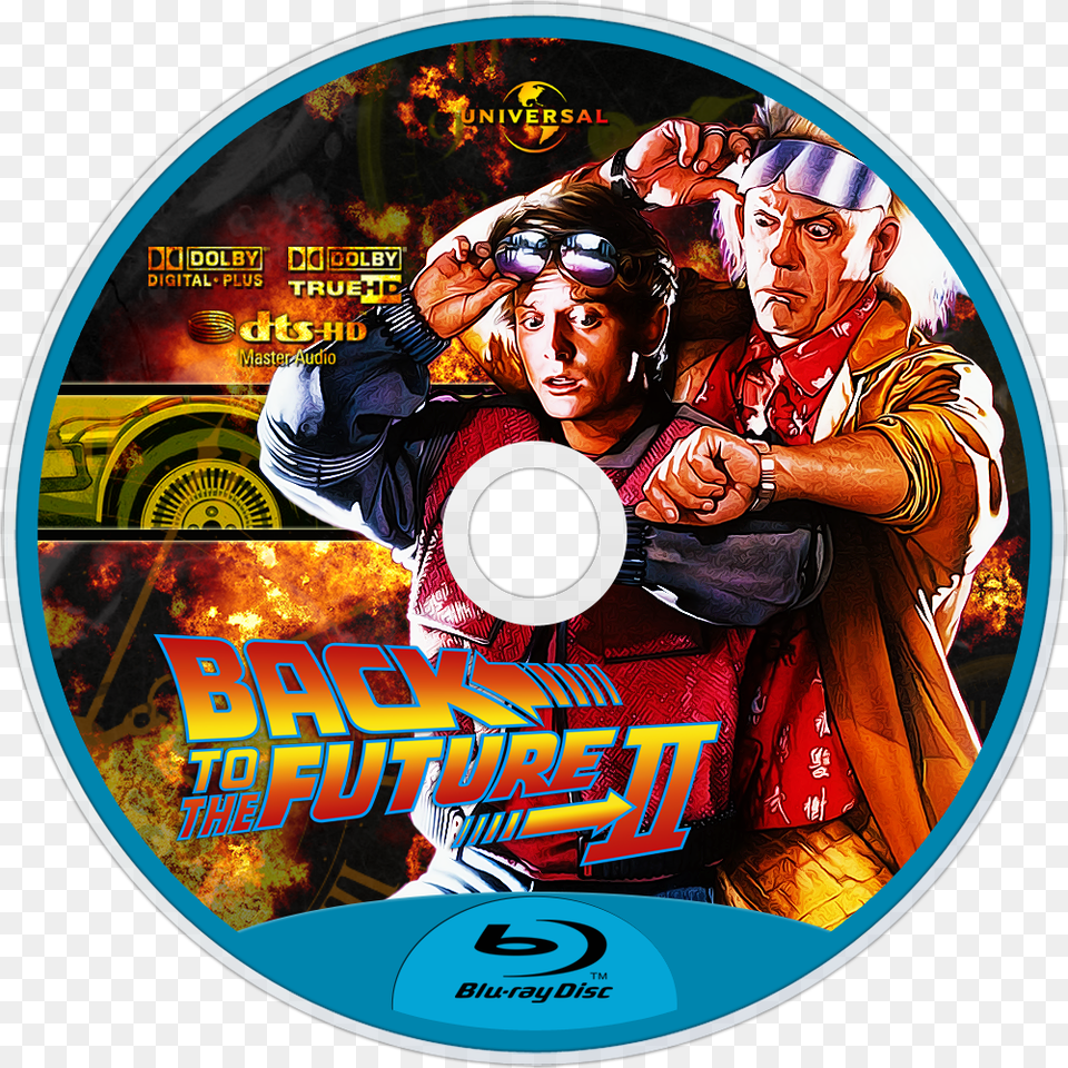 Back To The Future Part Ii Bluray Disc Image Back To The Future Disc, Disk, Dvd, Adult, Person Free Png Download