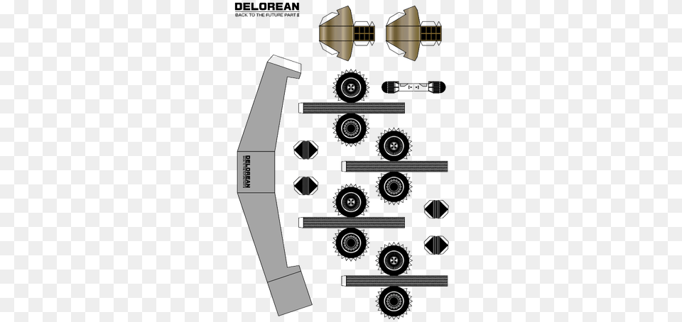 Back To The Future Part Ii Delorean Delorean Time Machine Papercraft Free Png