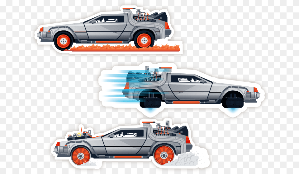 Back To The Future Sticker Delorean, Pickup Truck, Vehicle, Truck, Transportation Free Png Download