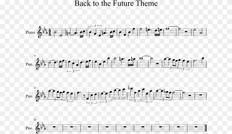 Back To The Future Theme Sheet Music 1 Of 1 Pages Sheet Music, Gray Free Transparent Png