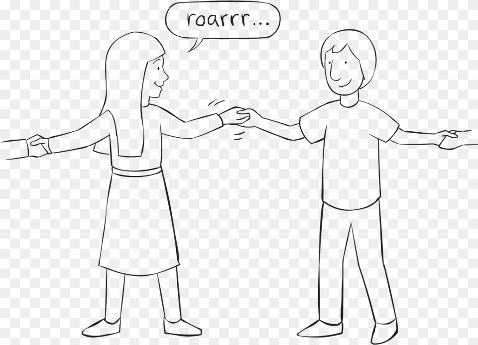 Back Two People Holding Hands Playing Fun Circle Game Game, Chart, Plot, Person, Adult Free Png