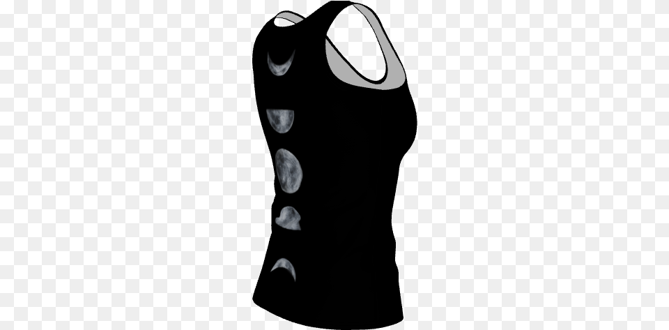 Back View Moon Phases Black Fitted Tank Top Print On Moon, Nature, Night, Outdoors, Astronomy Png