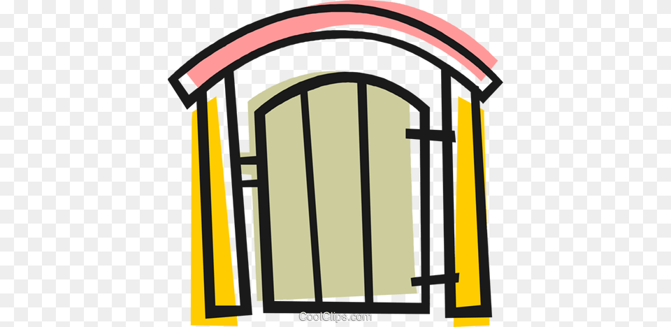 Back Yard Gate Royalty Vector Clip Art Illustration, Door, Arch, Architecture Free Png Download